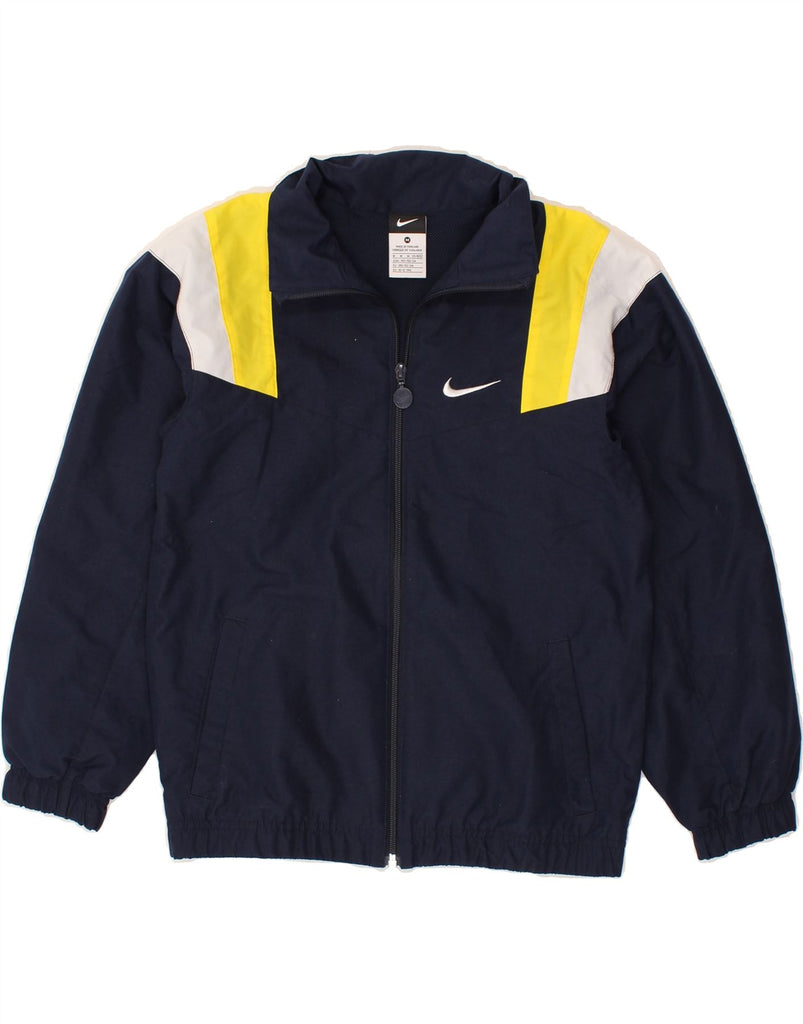 NIKE Boys Tracksuit Top Jacket 10-11 Years Medium Navy Blue Colourblock | Vintage Nike | Thrift | Second-Hand Nike | Used Clothing | Messina Hembry 