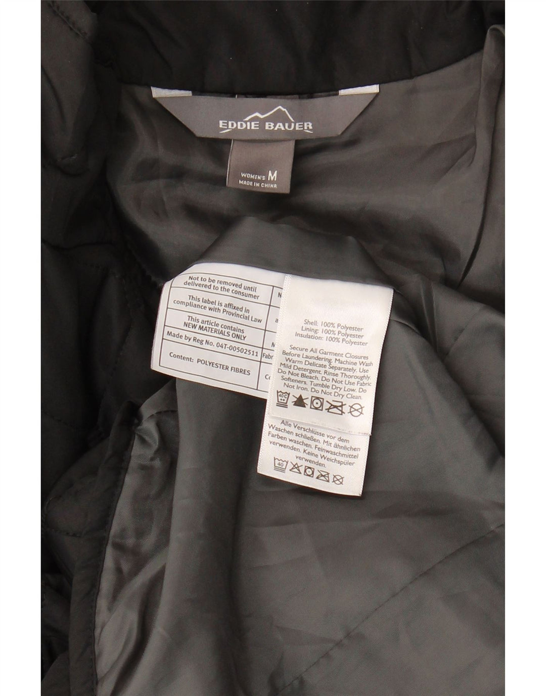 EDDIE BAUER Womens Quilted Jacket UK 14 Medium Black Polyester Vintage Eddie Bauer and Second-Hand Eddie Bauer from Messina Hembry 