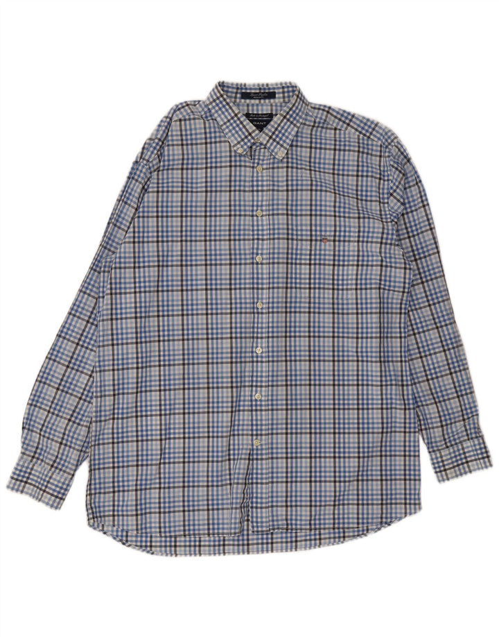 Gant Mens Regular Fit Shirt XL Blue Gingham Cotton