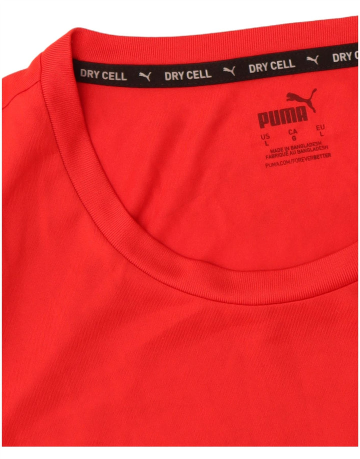 Puma Mens T-Shirt Top Large Red Polyester