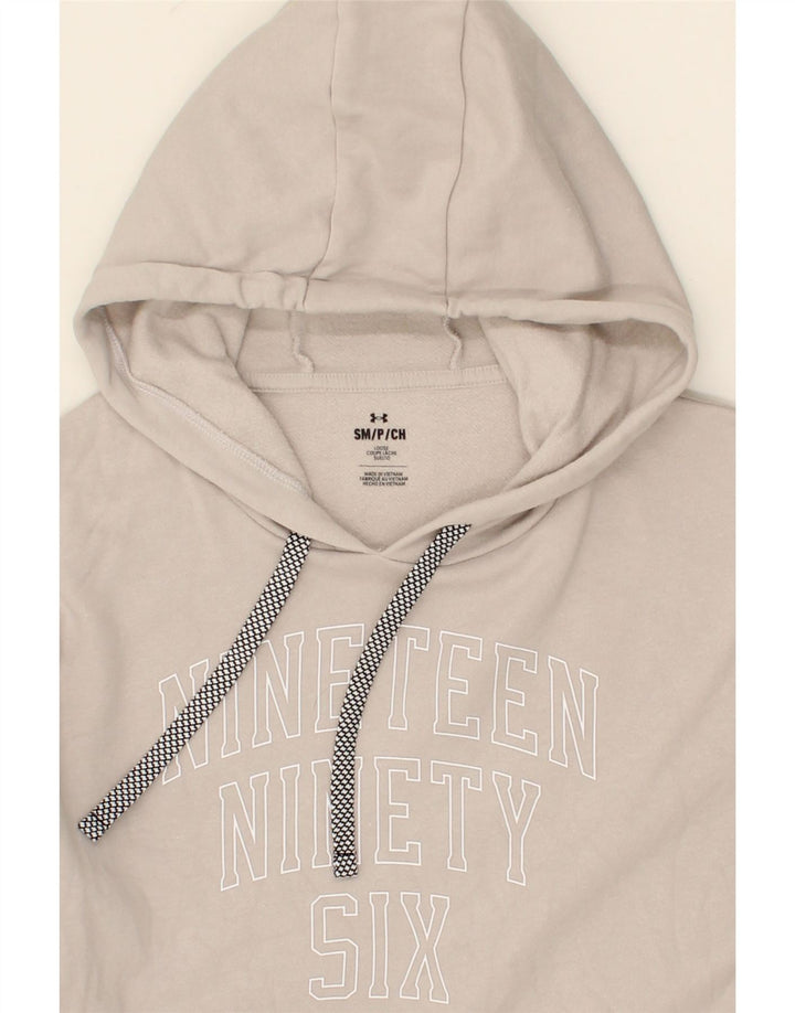 UNDER ARMOUR Womens Oversized Hoodie Jumper UK 10 Small Grey Colourblock Vintage Under Armour and Second-Hand Under Armour from Messina Hembry 