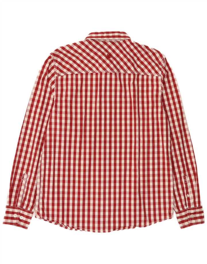 FAT FACE Mens Shirt Medium Red Gingham Cotton
