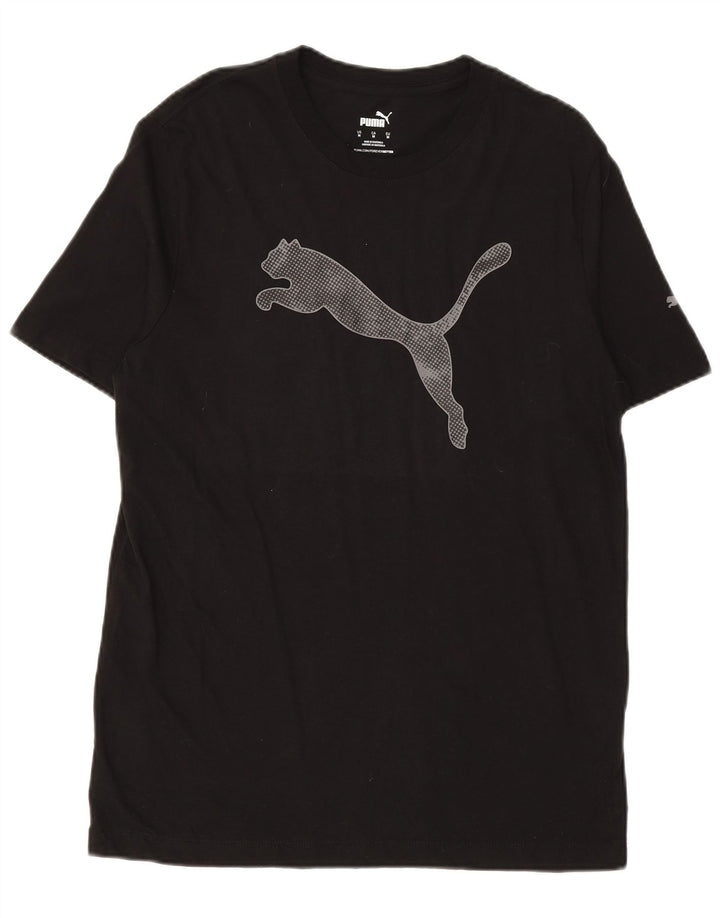 PUMA Mens Graphic T-Shirt Top Medium Black Cotton