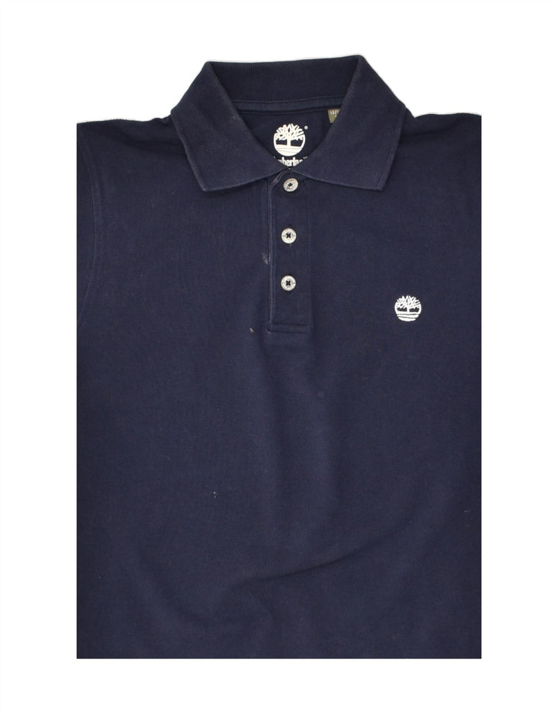 TIMBERLAND Boys Polo Shirt 11-12 Years XS  Navy Blue Cotton | Vintage Timberland | Thrift | Second-Hand Timberland | Used Clothing | Messina Hembry 