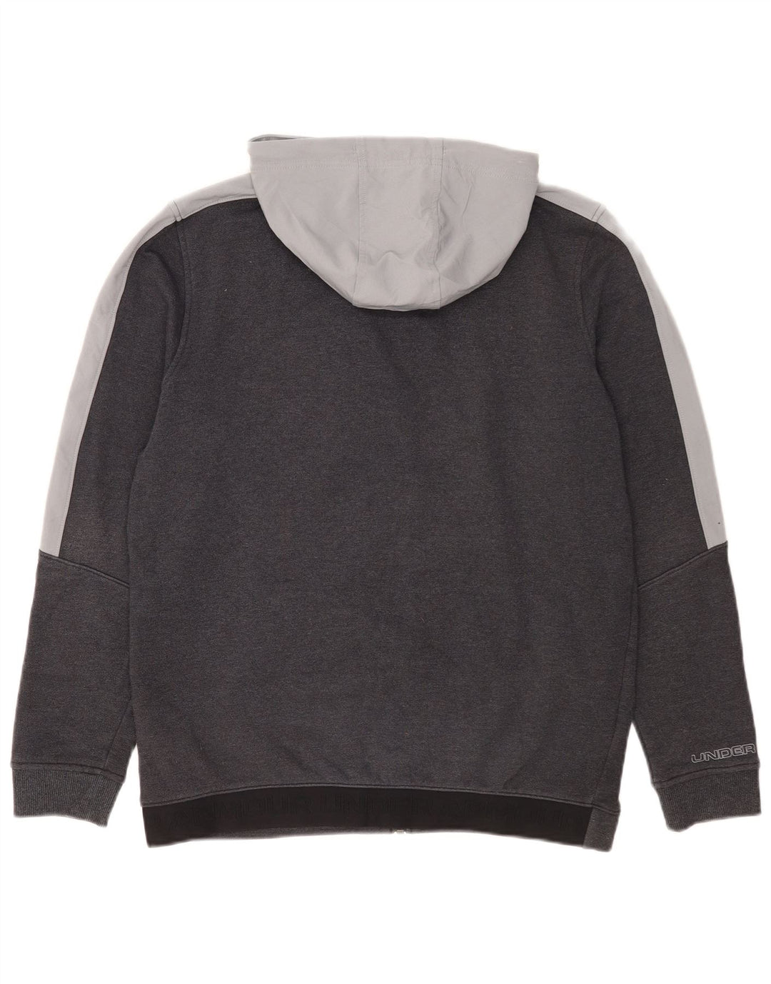 Under Armour Mens Zip Hoodie Sweater Medium Grey Colourblock Cotton