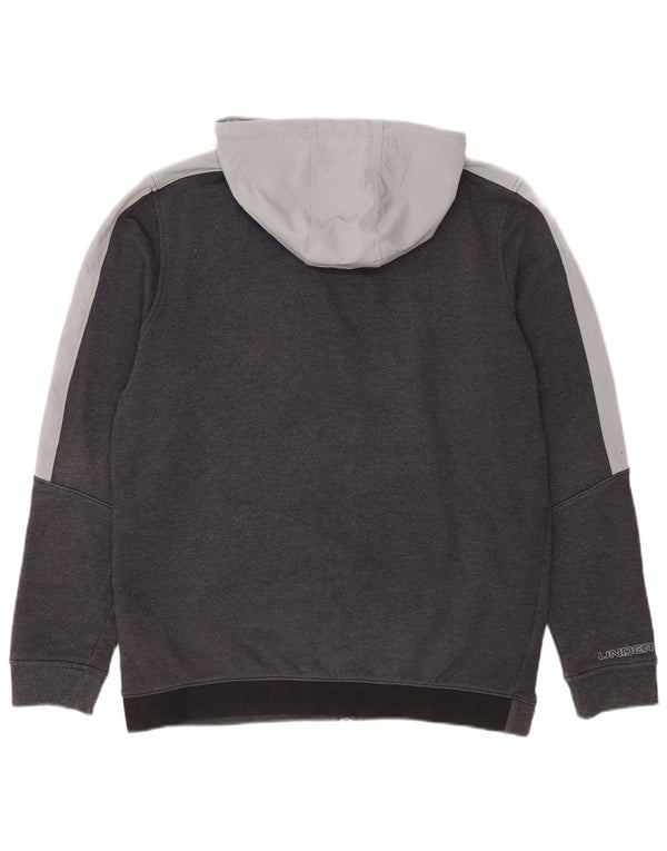 Under Armour Mens Zip Hoodie Sweater Medium Grey Colourblock Cotton