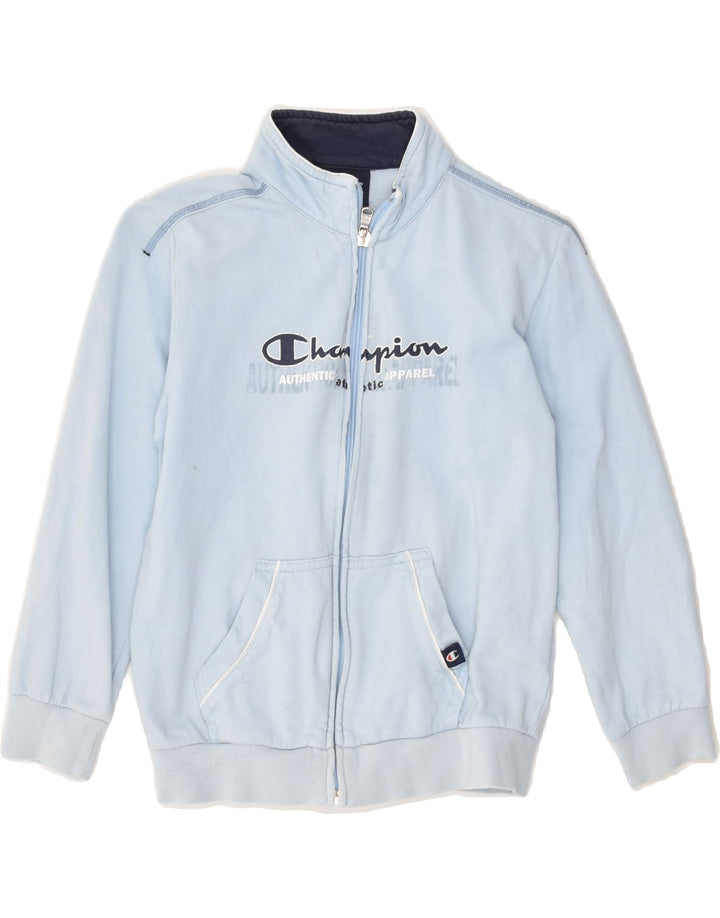 CHAMPION Boys Graphic Tracksuit Top Jacket 7-8 Years Small Blue Cotton | Vintage Champion | Thrift | Second-Hand Champion | Used Clothing | Messina Hembry 