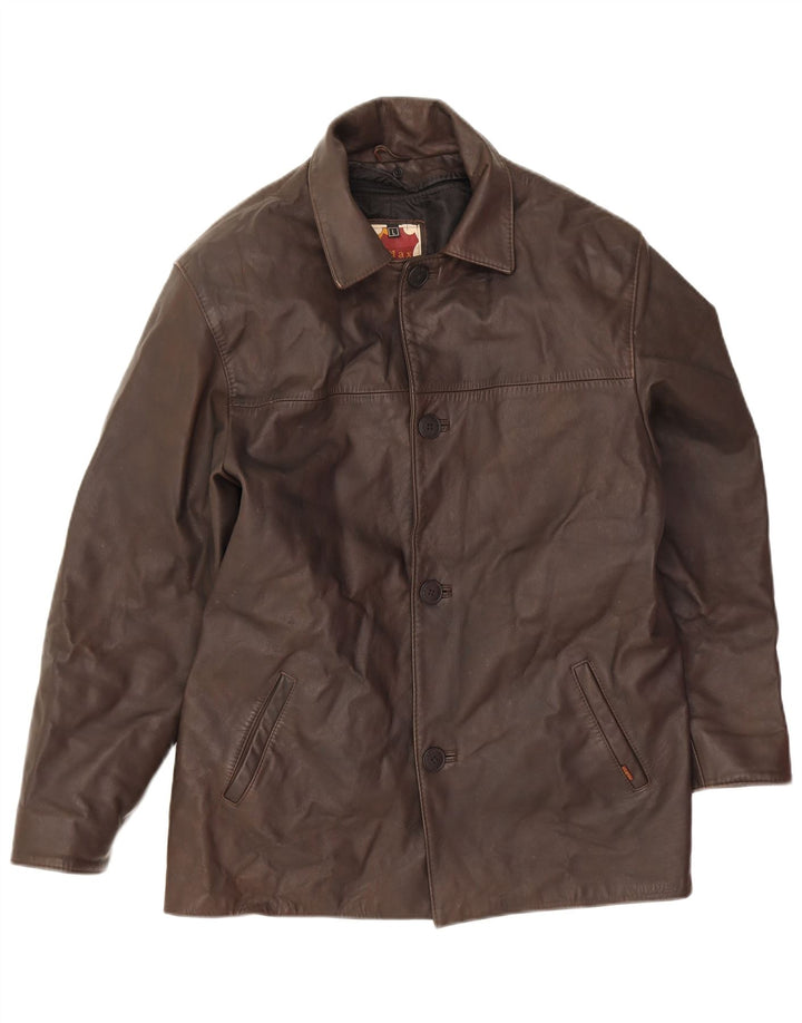 Vintage Mens Leather Jacket UK 40 Large Brown Leather