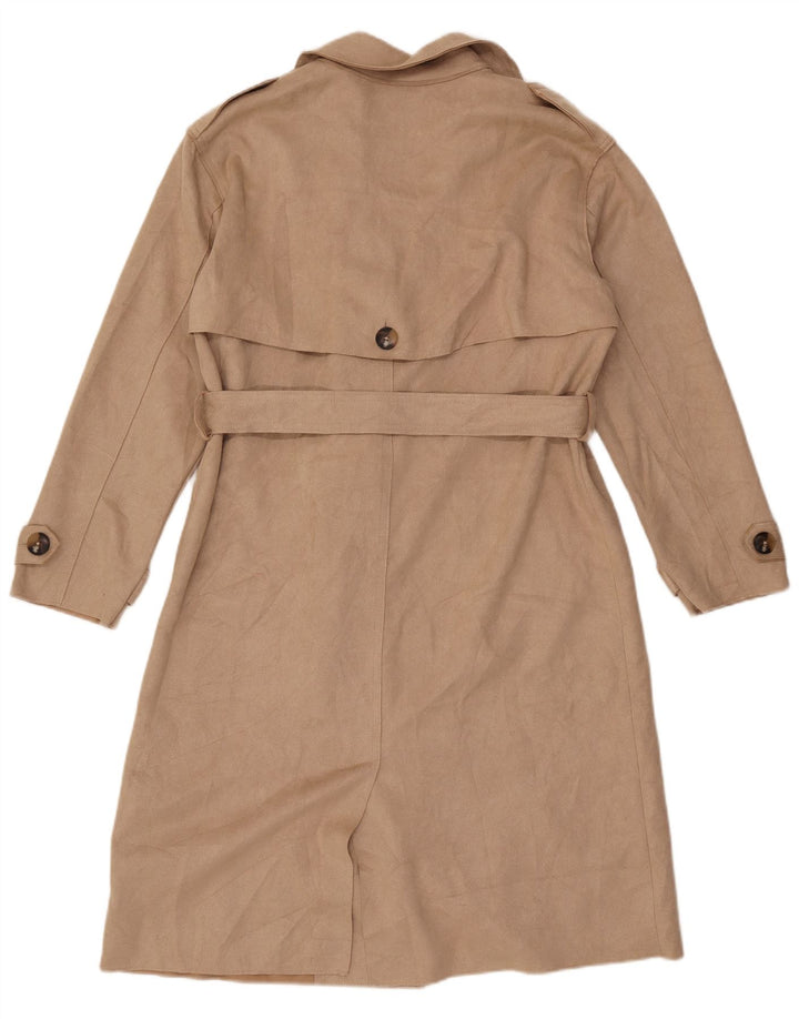 Zara Womens Trench Coat UK 14 Medium Beige Polyester