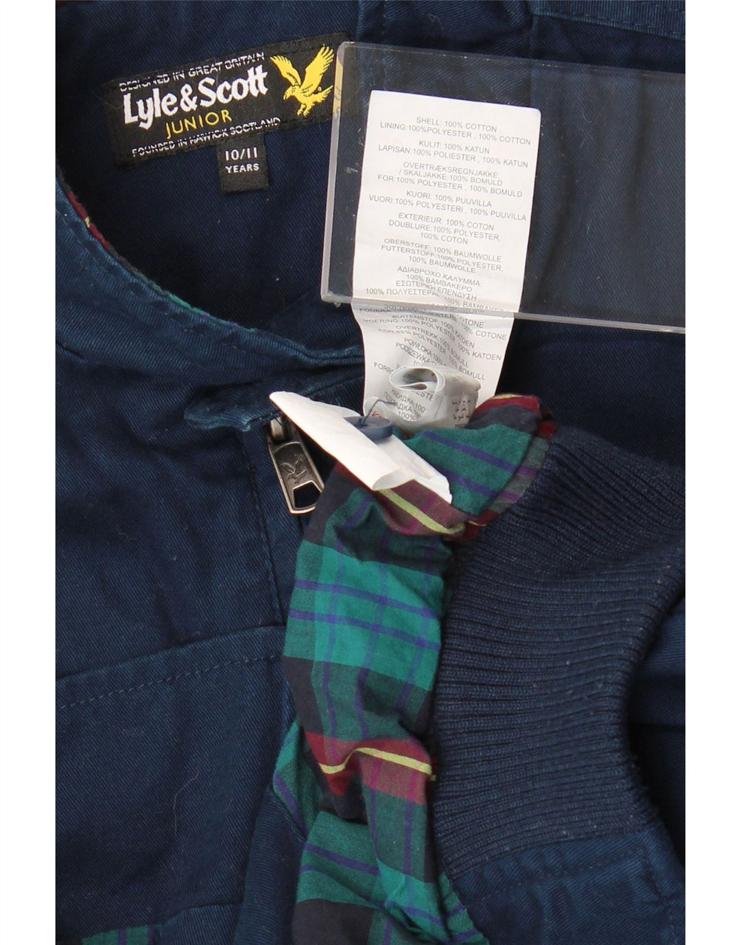 Lyle & Scott Boys Bomber Jacket 10-11 Years Navy Blue Cotton