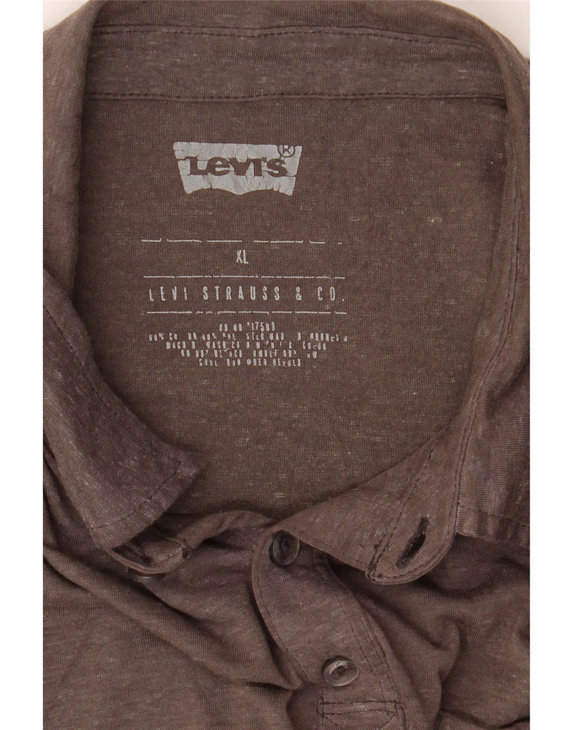 LEVI'S Mens Polo Shirt XL Grey Colourblock Vintage Levi's and Second-Hand Levi's from Messina Hembry 