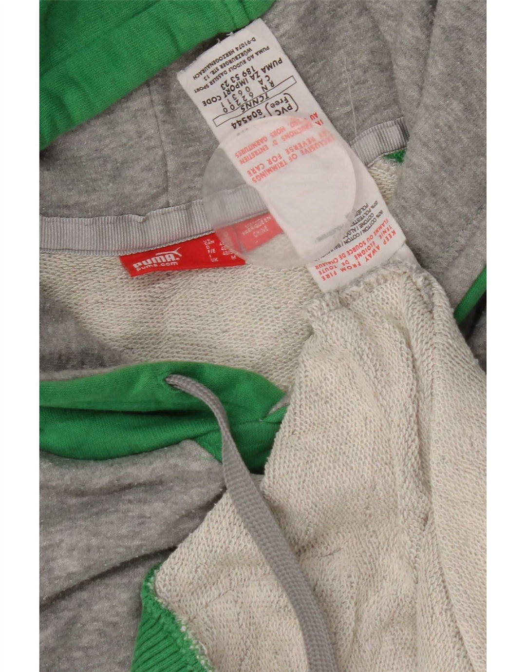 Puma Mens Graphic Hoodie Jumper Medium Grey Colourblock Cotton