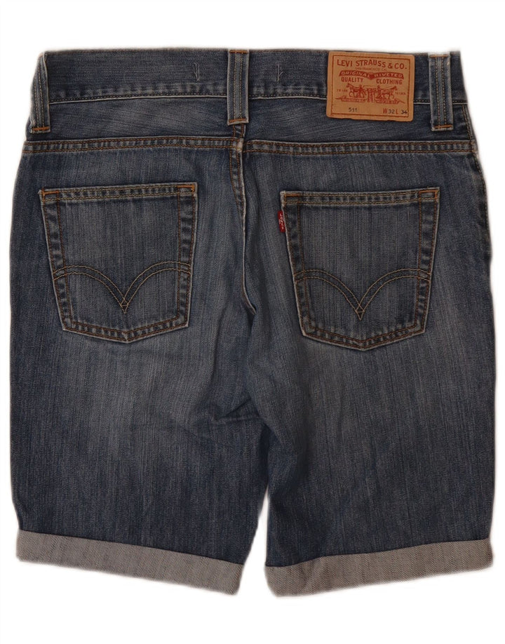 LEVI'S Mens 511 Slim Denim Shorts W32 Medium Blue Cotton