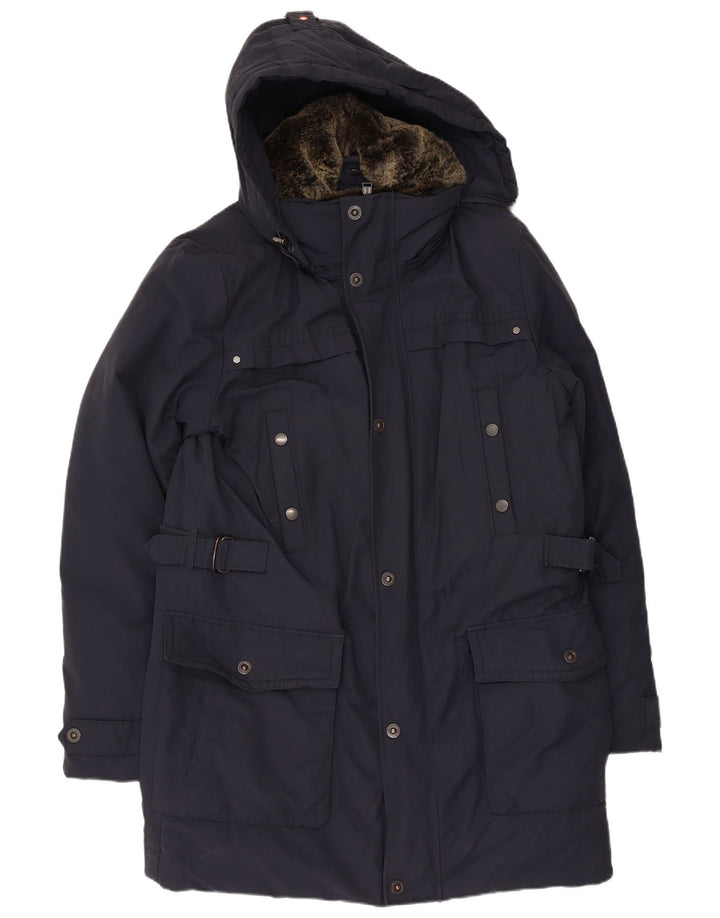 Canadiens Mens Hooded Windbreaker Coat IT 52 XL Navy Blue