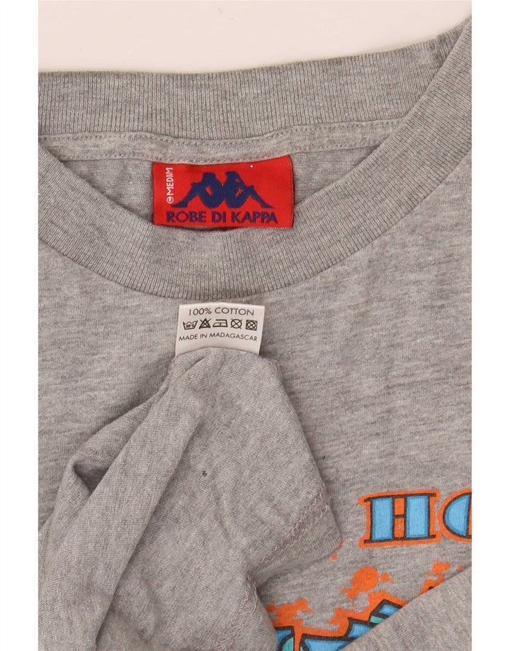 Kappa Womens Graphic T-Shirt Top UK 14 Medium Grey Cotton