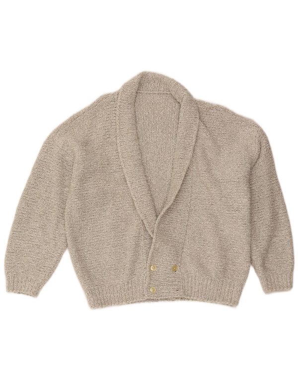 Vintage Mens Double Breasted Cardigan Sweater Medium Grey