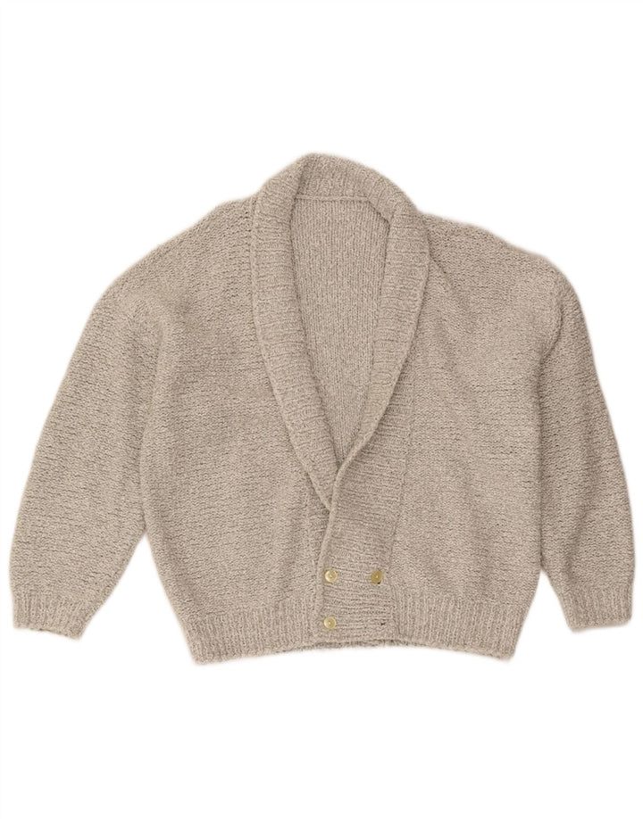 Vintage Mens Double Breasted Cardigan Sweater Medium Grey