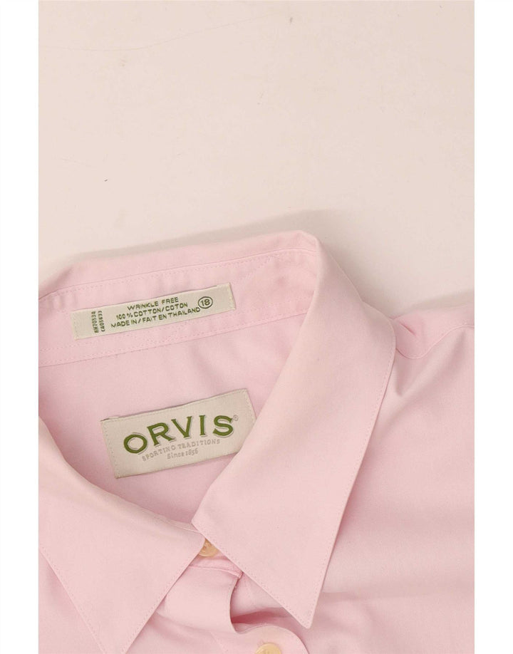 Orvis Womens Shirt US 18 2XL Pink Cotton