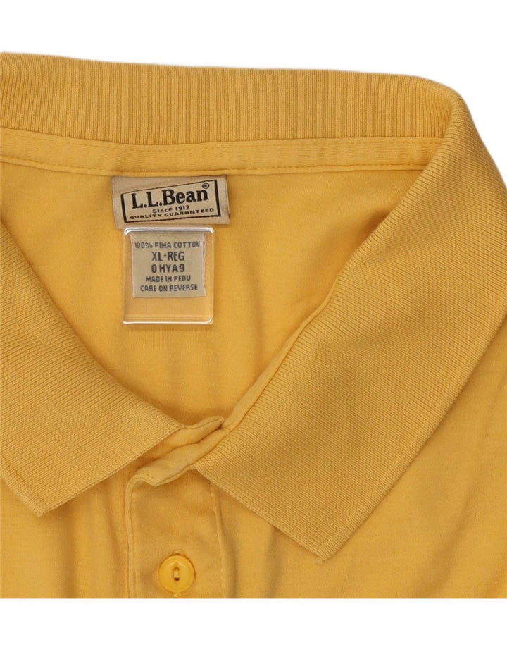 L.L.BEAN Mens Polo Shirt XL Yellow Cotton