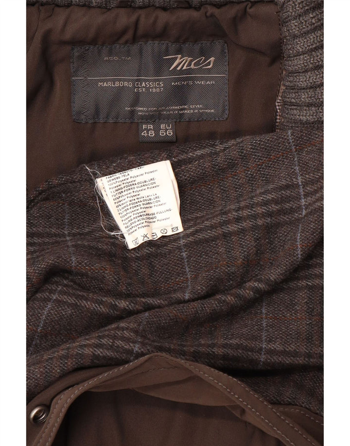 Marlboro Classics Mens Overcoat EU 56 3XL Brown Polyester