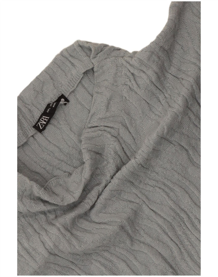 Zara Womens Blouse Top UK 14 Large Blue