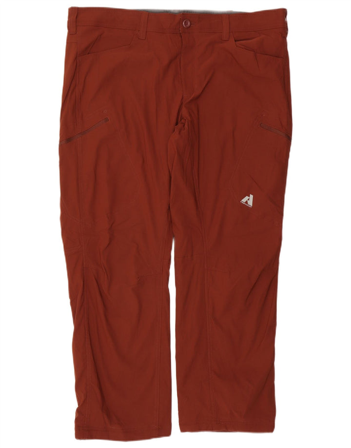 Eddie Bauer Mens Straight Cargo Trousers W40 L30 Maroon Nylon