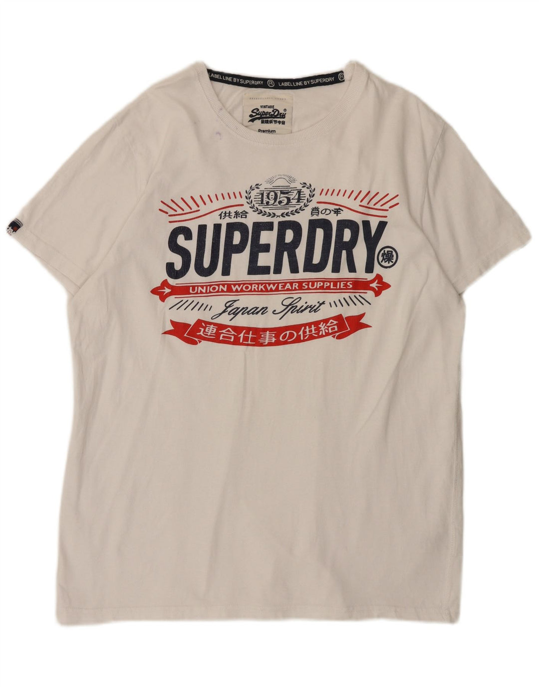 Superdry Mens Graphic T-Shirt Top 2XL White Cotton