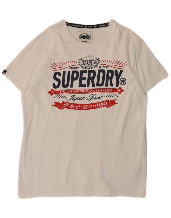 Superdry Mens Graphic T-Shirt Top 2XL White Cotton