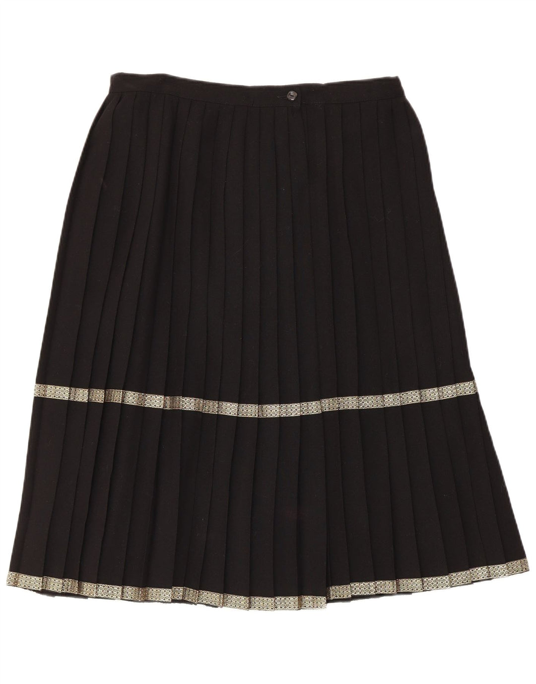 Vintage Womens Knife Pleated Skirt EU 40 Medium W32  Black Wool