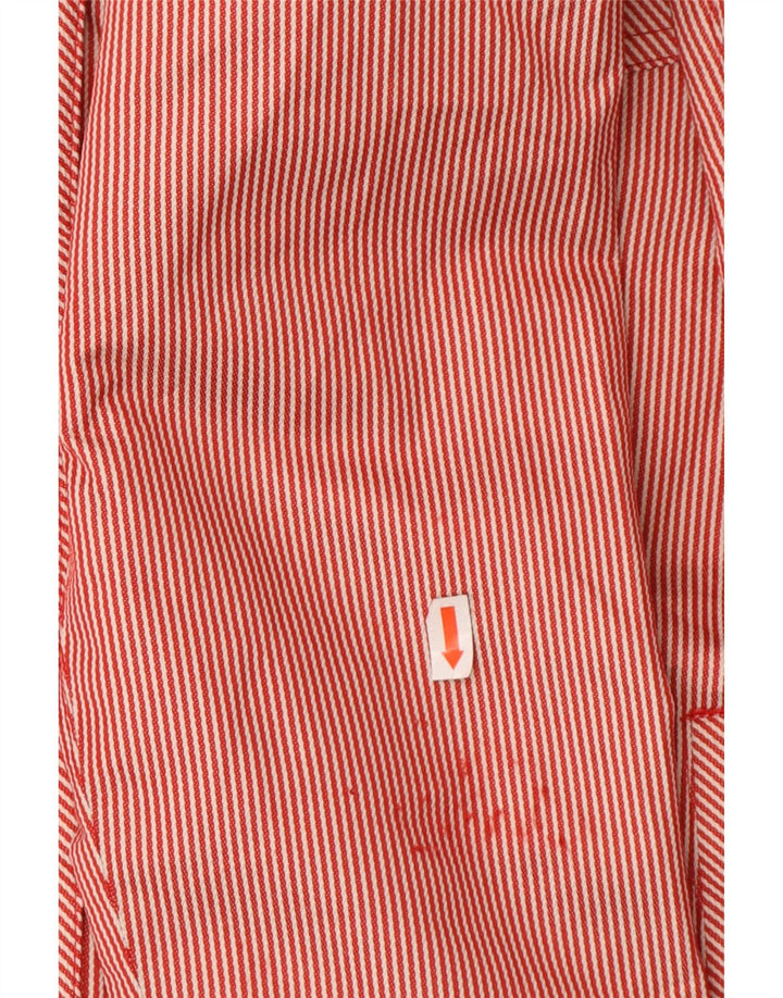 NIKE Womens Hooded Windbreaker Jacket UK 10 Small Red Pinstripe Polyester