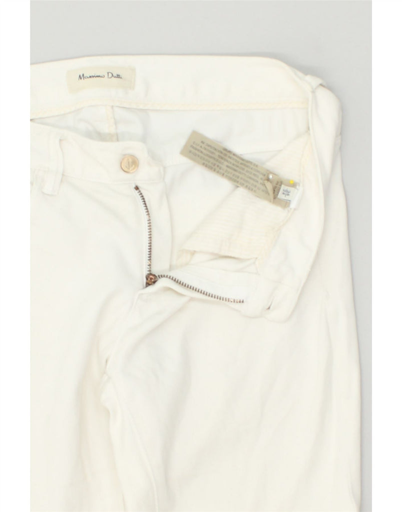 MASSIMO DUTTI Womens Slim Casual Trousers EU 34 XS W24 L34  White Cotton | Vintage Massimo Dutti | Thrift | Second-Hand Massimo Dutti | Used Clothing | Messina Hembry 