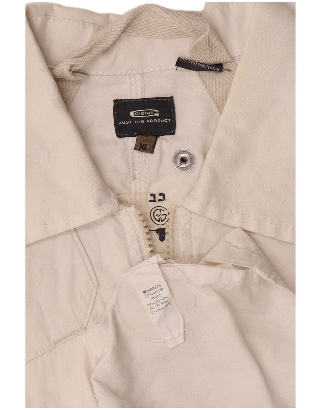 G-Star Womens Military Jacket UK 18 XL White Cotton