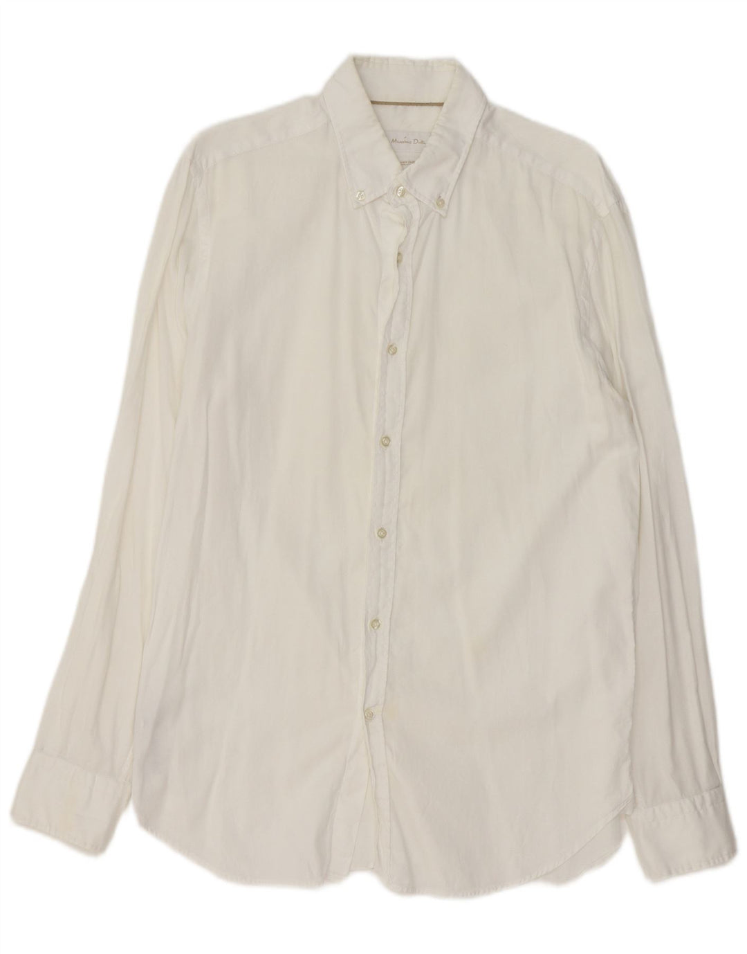 Massimo Dutti Mens Shirt Large White Cotton