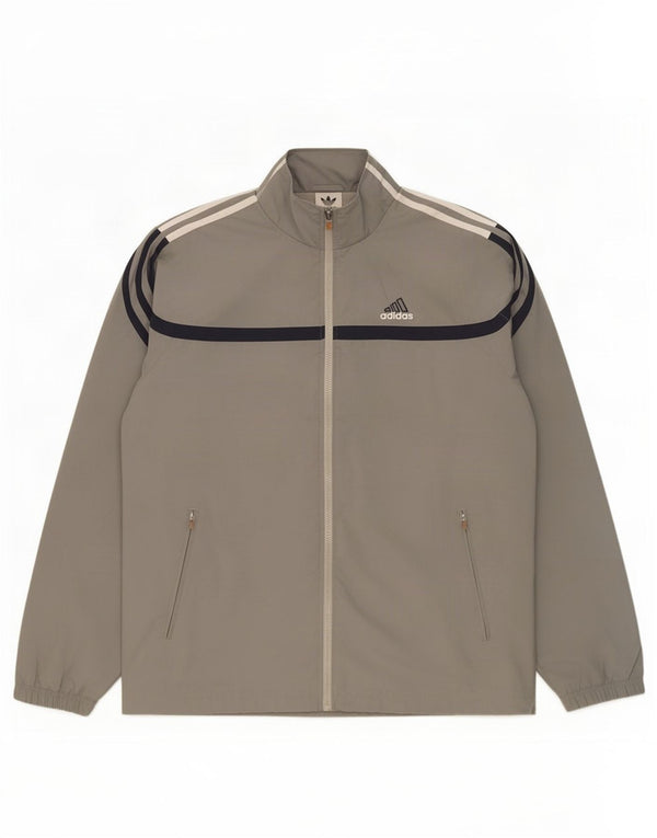 Adidas Mens Graphic Tracksuit Top Jacket UK 40/42 Medium Grey Polyester
