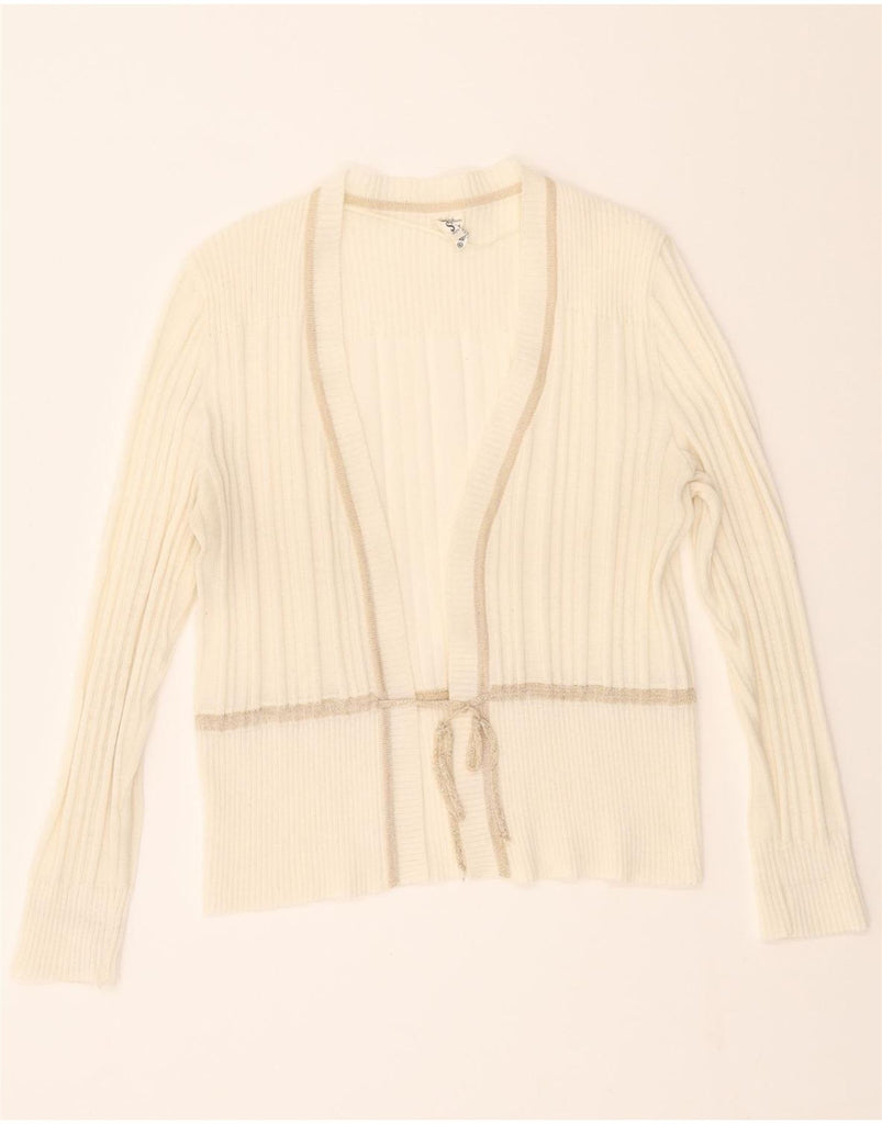 C&A Womens Cardigan Sweater IT 44 Medium White Acrylic Vintage C&A and Second-Hand C&A from Messina Hembry 