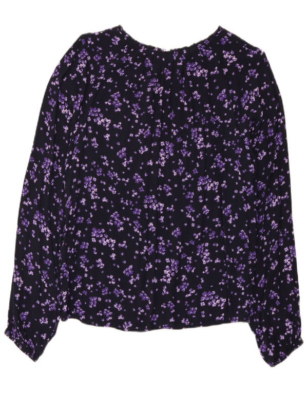 C&A Womens Blouse Top EU 38 Medium Purple Floral Viscose