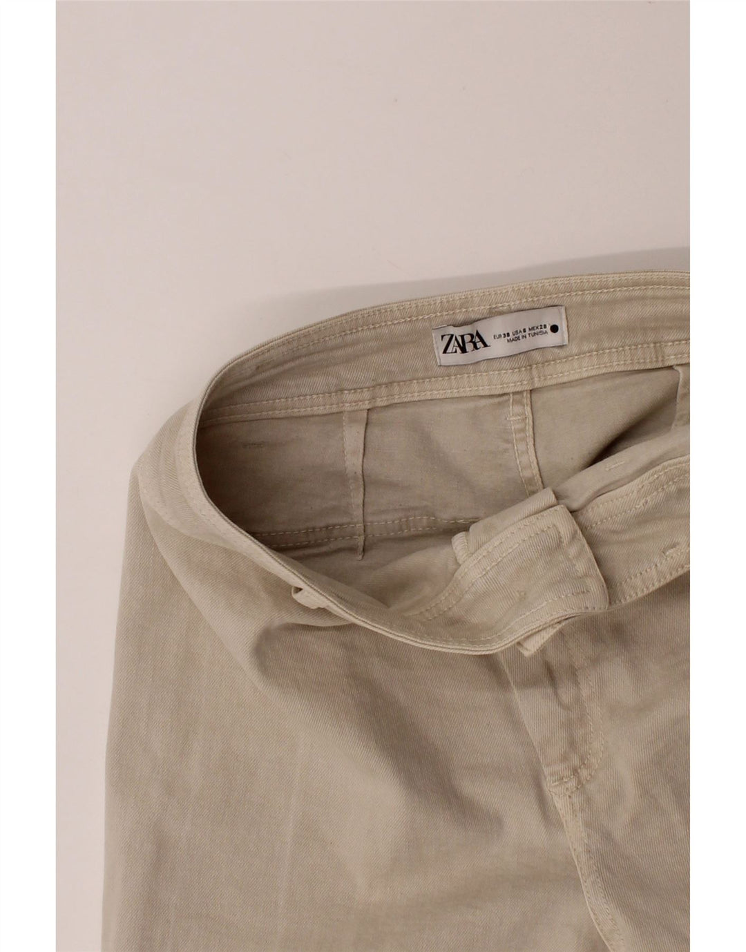 ZARA Womens Wide Leg Jeans EU 38 Small W28 L29 Beige Vintage Zara and Second-Hand Zara from Messina Hembry 