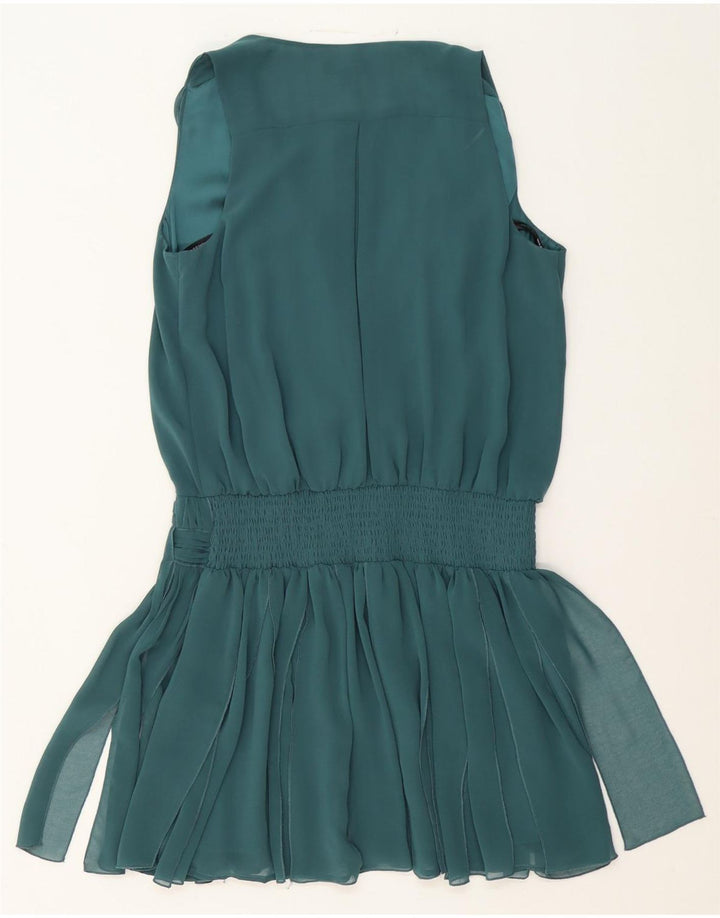 WAREHOUSE Womens Sleeveless Tunic Dress UK 14 Medium Green Polyester Vintage Warehouse and Second-Hand Warehouse from Messina Hembry 