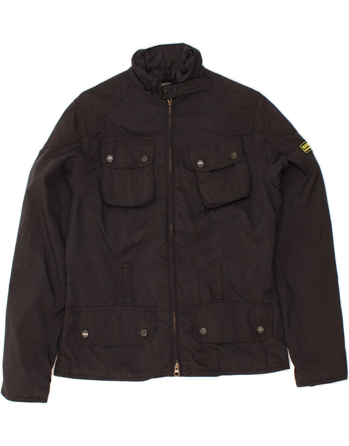 BARBOUR Womens Utility Jacket UK 12 Medium Black Polyester Vintage Barbour and Second-Hand Barbour from Messina Hembry 