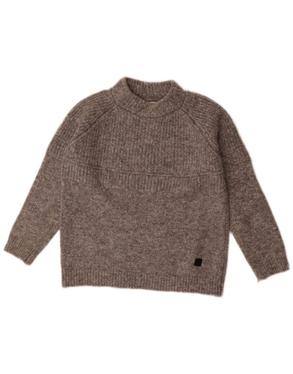 Zara Girls Turtle Neck Jumper Sweater 9-10 Years Grey Polyester