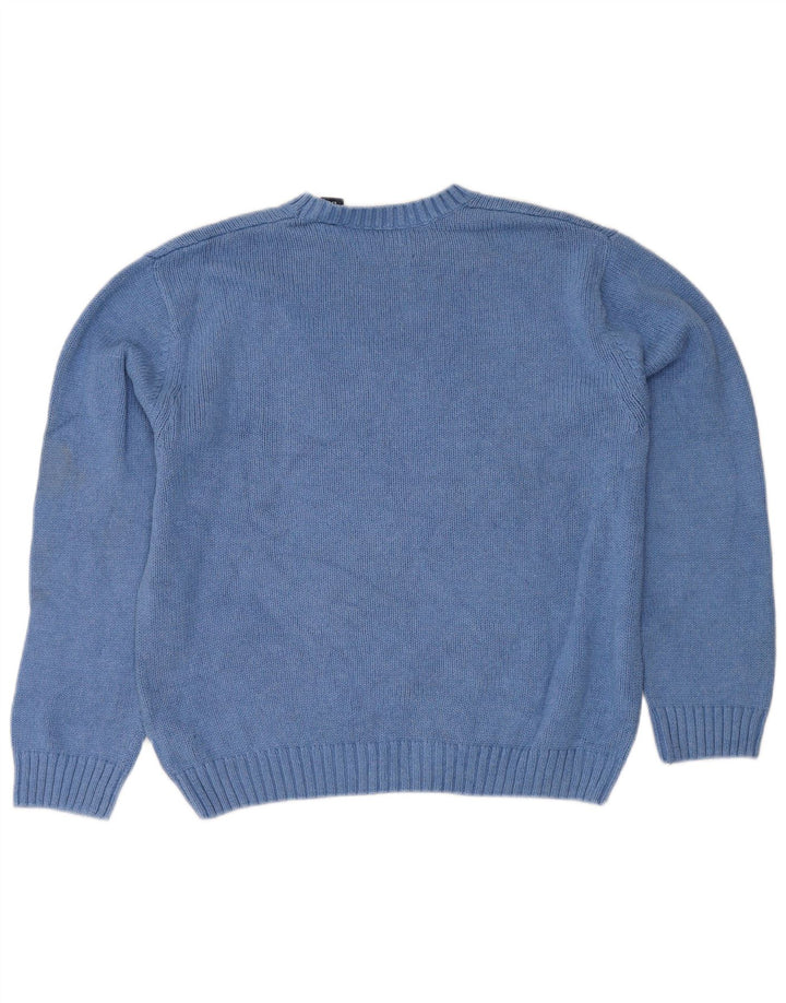 Chaps Womens Boat Neck Jumper Sweater UK 16 Large Blue Cotton
