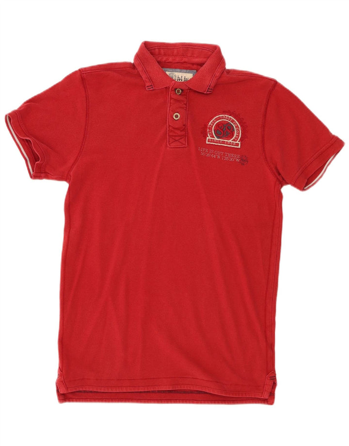 Fat Face Mens Graphic Polo Shirt XS Red Cotton