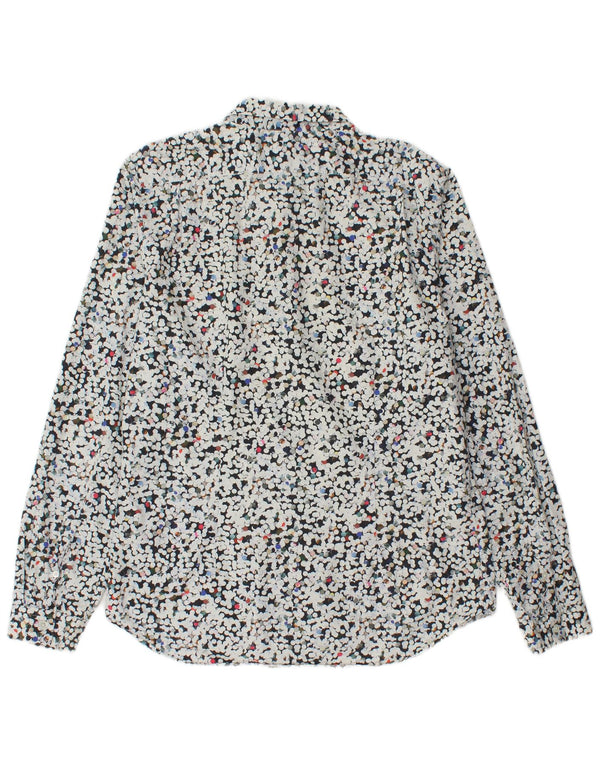 Paul Smith Mens Slim Fit Shirt XL White Spotted Cotton