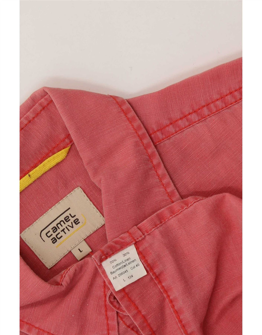 Camel Active Mens Short Sleeve Shirt Large Pink Cotton