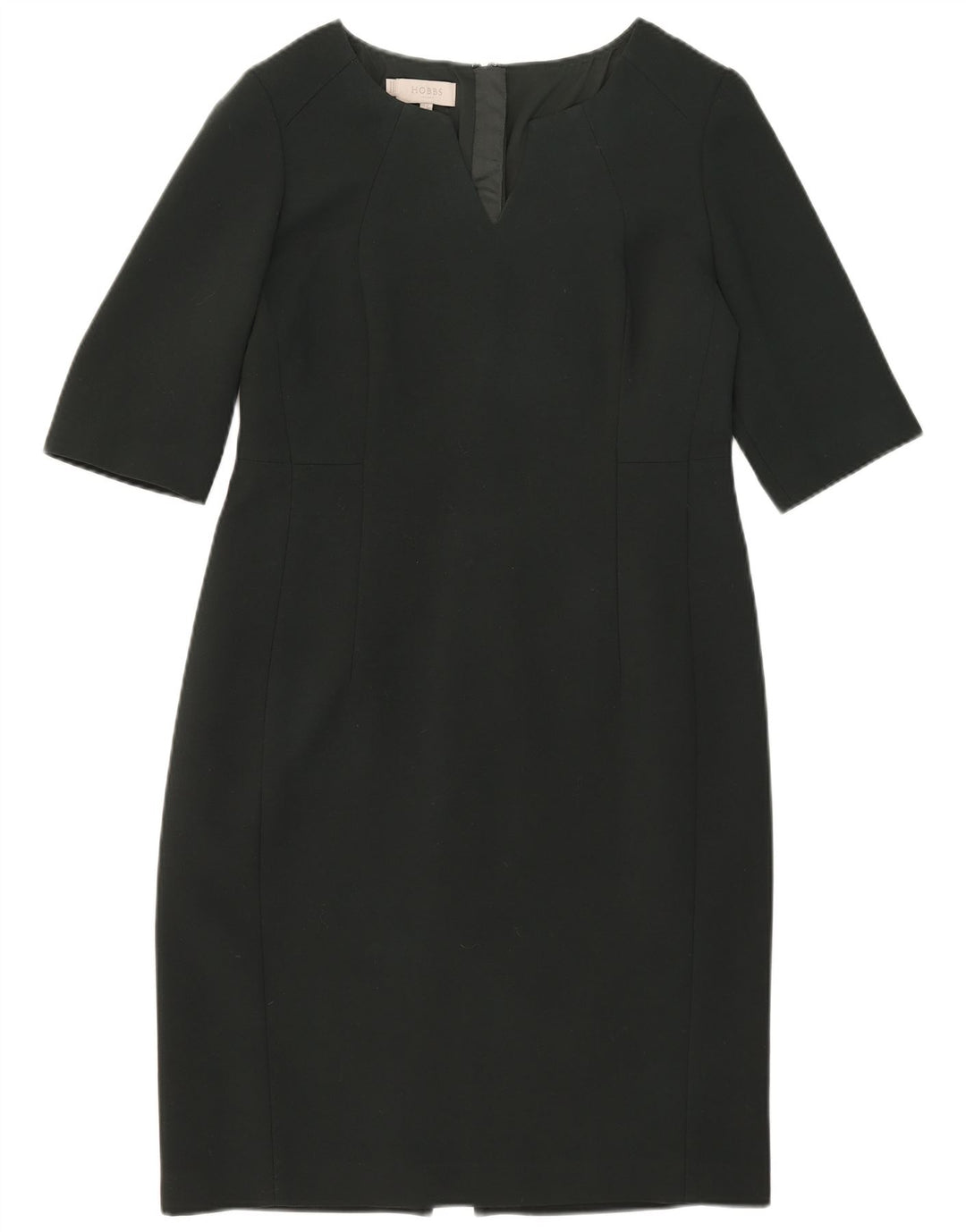 Hobbs Womens 3/4 Sleeve Sheath Dress UK 14 Large Green Polyester
