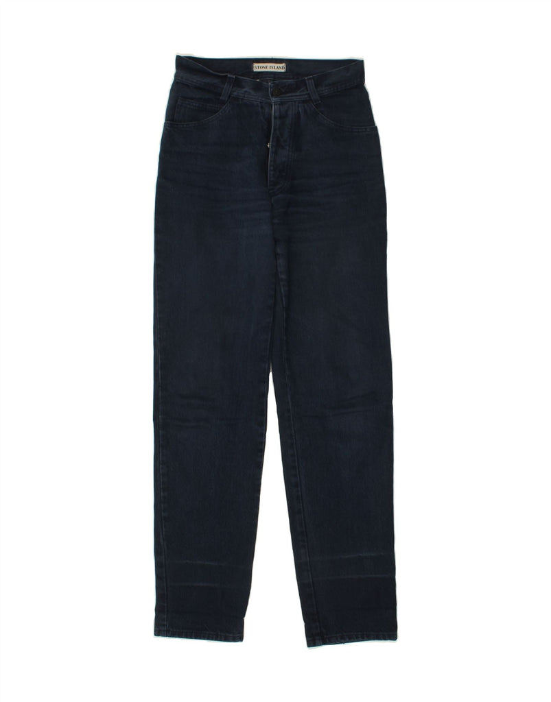 STONE ISLAND Womens High Waist Tapered Jeans IT 42 Medium W28L32 Navy Blue Vintage Stone Island and Second-Hand Stone Island from Messina Hembry 