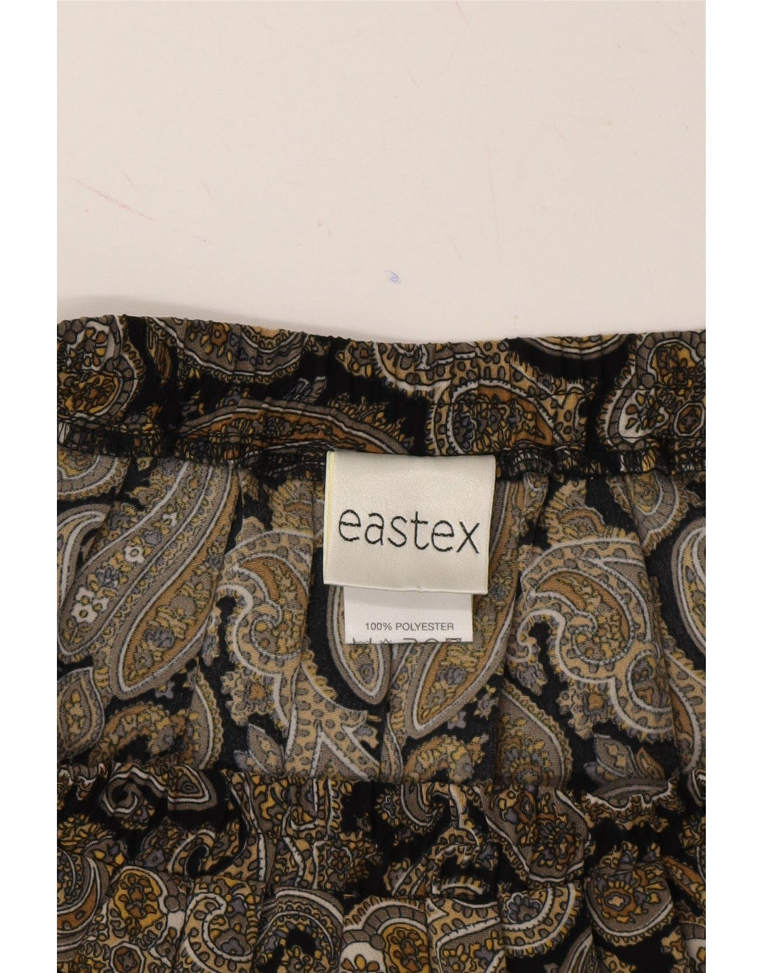 EASTEX Womens Pleated Skirt UK 12 Medium W28  Grey Paisley Polyester Vintage Eastex and Second-Hand Eastex from Messina Hembry 