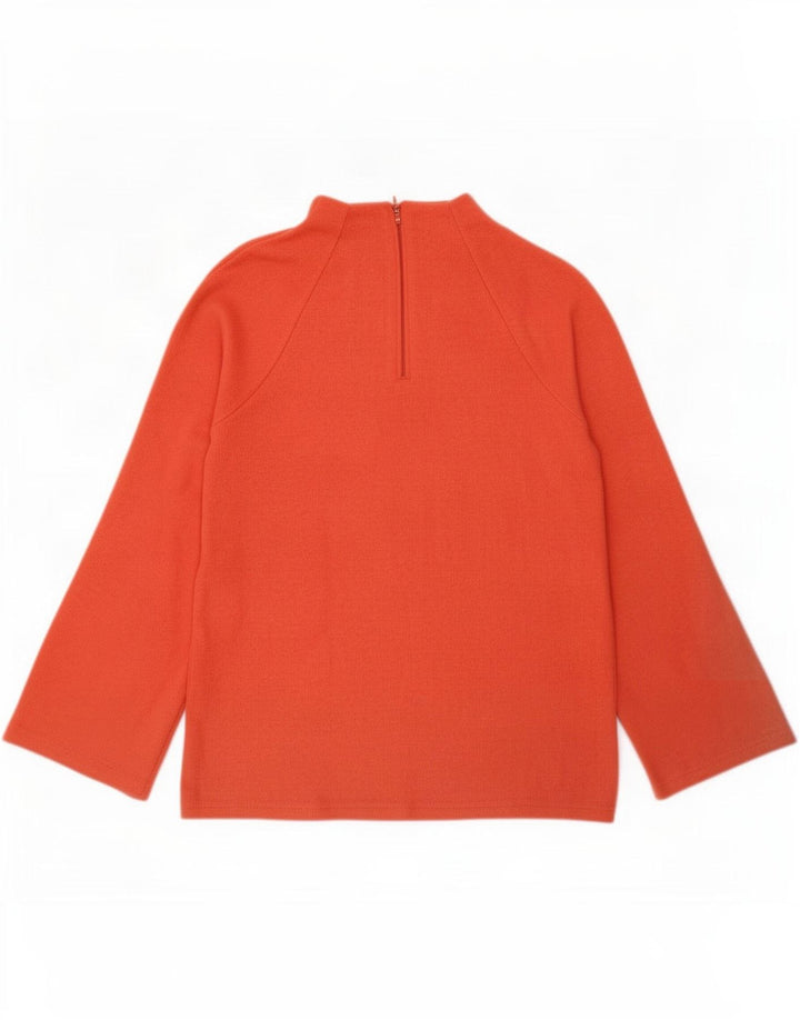 Marks & Spencer Womens Top Long Sleeve UK 12 Medium Red Polyester