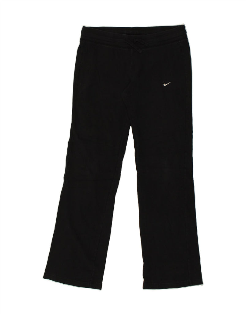 NIKE Womens Tracksuit Trousers UK 14 Medium Black Cotton | Vintage Nike | Thrift | Second-Hand Nike | Used Clothing | Messina Hembry 