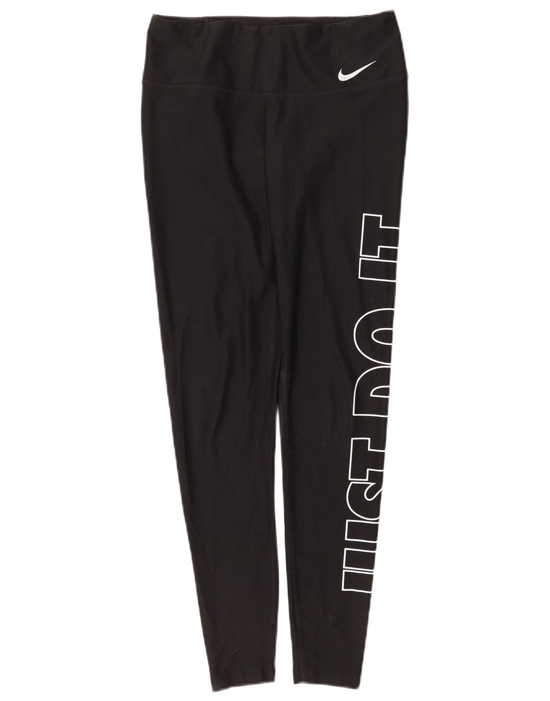 Nike Womens Dri Fit Graphic Leggings UK 8 Small Black Polyester